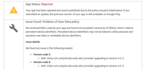 Unity-ads 4.0.1 Your app includes non-compliant SDK version - Unity Ads Sorununa Çözüm